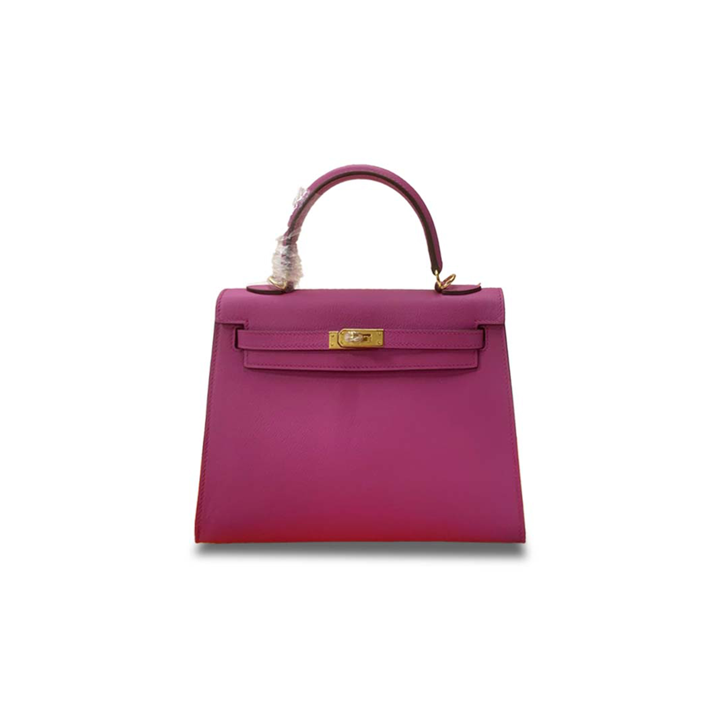 HERMÈS KELLY 25 CHEVRE MAGNOLIA PINK GOLD BUCKLE (25*17*7cm)